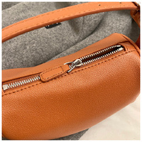 Light Brown Minimalist Shoulder Bag - High-End Cylindrical Design thumbnail