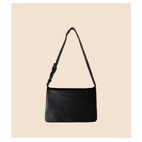Black Minimalist Flap Shoulder Bag-Elegant Women's Double-Layer Crossbody thumbnail