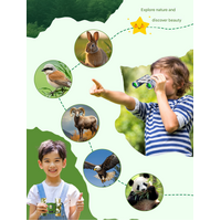 Greenish White Mini Pocket Binoculars - 8x21 High Power Colorful Binoculars for Kids thumbnail