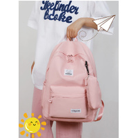 Pink Large Capacity Travel Backpack for Girls - Waterproof School Bag with Detachable Pencil Case thumbnail