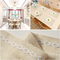 4 Pcs Green Woven Placemats - Heat Resistant Kitchen Table Mats, Coffee Tea Cup Coasters, Linen Blend Dining Decor thumbnail