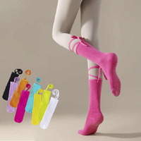 3 Pcs White Non-Slip Yoga Socks with Cross Straps - Cotton Pilates Dance Socks for Women, Lightweight Comfort thumbnail