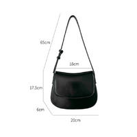 Brown Women's Vintage Flap Shoulder Bag Solid Color Summer Fashion Large Capacity Tote Minimalist Underarm Commuter Bag thumbnail