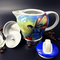 Fairy Vintage Porcelain Ceramic Italian Stove Top Espresso Coffee Maker 3-4Cups 200ml thumbnail