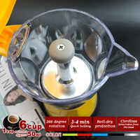 Yellow Electric Moka Coffee Maker Espresso Machine Italian Classic 6 Cups Auto Power thumbnail