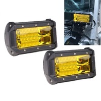 2x 5inch Flood LED Light Bar Offroad Boat Work Driving Fog Lamp Truck Yellow thumbnail