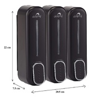 Manual Soap Dispenser 300ml (Pack of 3) - Black thumbnail