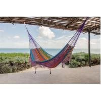 Outdoor undercover cotton Mayan Legacy hammock with hand crocheted tassels King Size Colorina thumbnail