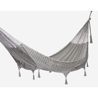 Outdoor undercover cotton Mayan Legacy hammock with hand crocheted tassels Queen Size Dream Sands thumbnail