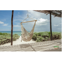 Mayan Legacy Extra Large Outdoor Cotton Mexican Hammock Chair in Cream Colour thumbnail