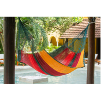 Mayan Legacy Queen Size Outdoor Cotton Mexican Hammock in Imperial Colour thumbnail