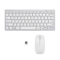 Wireless Keyboard and Mouse Combo Bluetooth Set for PC Laptop Phone Tablet 78 Keys White thumbnail