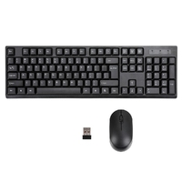 Wireless Keyboard and Mouse Combo Bluetooth Set for PC Laptop Phone Tablet 104 Keys Black thumbnail