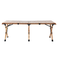 Gardeon Outdoor Furniture Wooden Egg Roll Picnic Table Camping Desk 120CM thumbnail