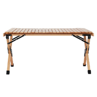 Gardeon Outdoor Furniture Wooden Egg Roll Picnic Table Camping Desk 90CM thumbnail
