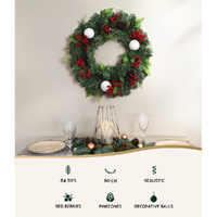 Jingle Jollys 2FT 60CM Christmas Wreath with Decor Xmas Tree Decoration thumbnail