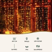 3X6M Christmas Lights Curtain Light 960 LED RGB Remote Jingle Jollys thumbnail