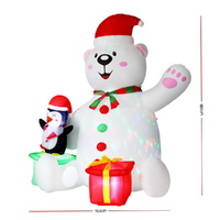 Jingle Jollys Christmas Inflatable Bear 1.8M Height LED Outdoor Decorations Illuminated thumbnail