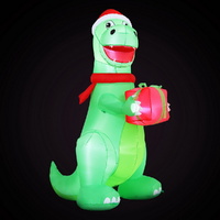 Jingle Jollys Christmas Inflatable Dinosaur 1.8M Height LED Decorations Illuminated thumbnail