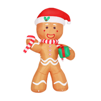 Jingle Jollys Christmas Inflatable Gingerbread Man 2.4M Illuminated Decorations thumbnail