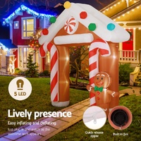 Jingle Jollys Christmas Inflatable Archwary Ginger 2.8M Illuminated Decorations thumbnail