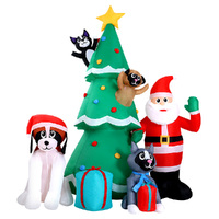 Jingle Jollys Christmas Inflatable Santa Tree 3M Illuminated Decorations thumbnail