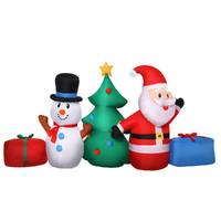 Jingle Jollys Christmas Inflatable Tree Snowman 2.7M Illuminated Decorations thumbnail