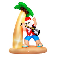 Jingle Jollys Christmas Inflatable Santa Guitar 2.1M Led Illuminated Decorations thumbnail