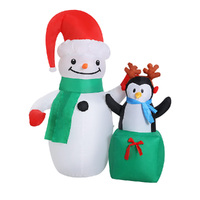 Jingle Jollys Christmas Inflatable Snowman 1.8M Illuminated Decorations thumbnail