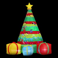 Jingle Jollys Christmas Inflatable Gift Tree 2.2M Height Flashing Light Decorations Illuminated thumbnail