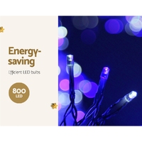 20M Christmas Lights Icicle Light 800 LED Blue White Decor Jingle Jollys thumbnail