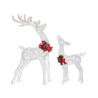 2 PCS Christmas Lights 170 LED Fairy Light Reindeer Decorations Jingle Jollys thumbnail
