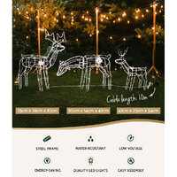 3 PCS Christmas Lights Reindeers 250 LED Decorations Jingle Jollys thumbnail