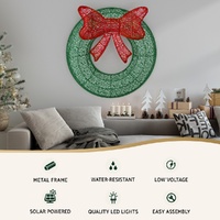 0.6M Christmas Lights 50 LED Motif Solar Wreath Xmas Decorations Jingle Jollys thumbnail