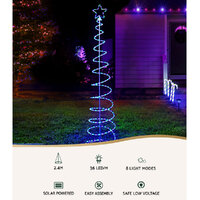 2.4M Christmas Tree LED Solar Motif Lights Jingle Jollys thumbnail