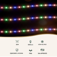 20M Christmas Lights String Rope Light Decorations 600 LED Colorful Jingle Jollys thumbnail