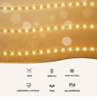 20M Christmas Lights String Rope Light Decorations 600 LED Warm Jingle Jollys thumbnail