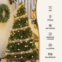 20M Christmas Lights Ribbon Fairy Light 200 LED Warm Jingle Jollys thumbnail