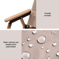 Gardeon Outdoor Camping Chairs Portable Folding Beach Chair Patio Furniture thumbnail