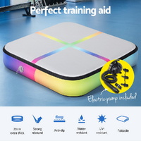 Everfit 1m Air Track Mat Inflatable Gymnastics Tumbling Mat W/ Pump Colourful thumbnail