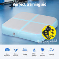 Everfit 1m Air Track Mat Inflatable Gymnastics Tumbling Mat W/ Pump Mint Green thumbnail