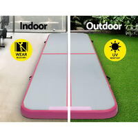 Everfit 3m x 1m Air Track Mat Gymnastic Tumbling Pink and Grey thumbnail