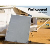 Caravan Privacy Screen Roll Out Awning 2.1x1.8M Sun Shade Pop Top End Wall Grey thumbnail