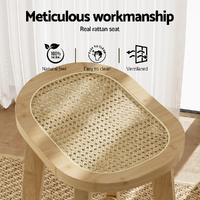 Artiss 2x Bar Stools Bamboo Rattan Stool Counter Chair Kitchen Barstools thumbnail