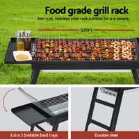 Grillz Charcoal BBQ Grill Smoker Portable Barbecue Outdoor Foldable Camping thumbnail