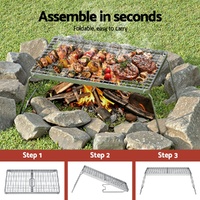 Grillz Portable BBQ Grill Charcoal Smoker Foldable Camping Outdoor thumbnail