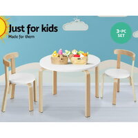 Keezi 3PCS Kids Table and Chairs Set Activity Toy Play Desk thumbnail