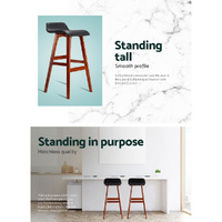 Artiss 2x Bar Stools Wooden Stool Black thumbnail