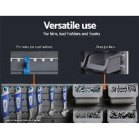 Giantz 48 Storage Bin Rack Wall Mounted Steel Board thumbnail