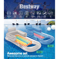 Bestway Pool Float Inflatable Lounge Seat Pillow Bed Cup Holder thumbnail